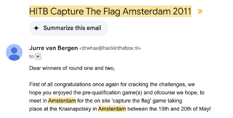 Winner of pre con CTF