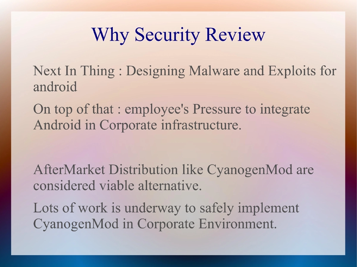Slide 9 of Cocon Security Issues In Android Custom Roms