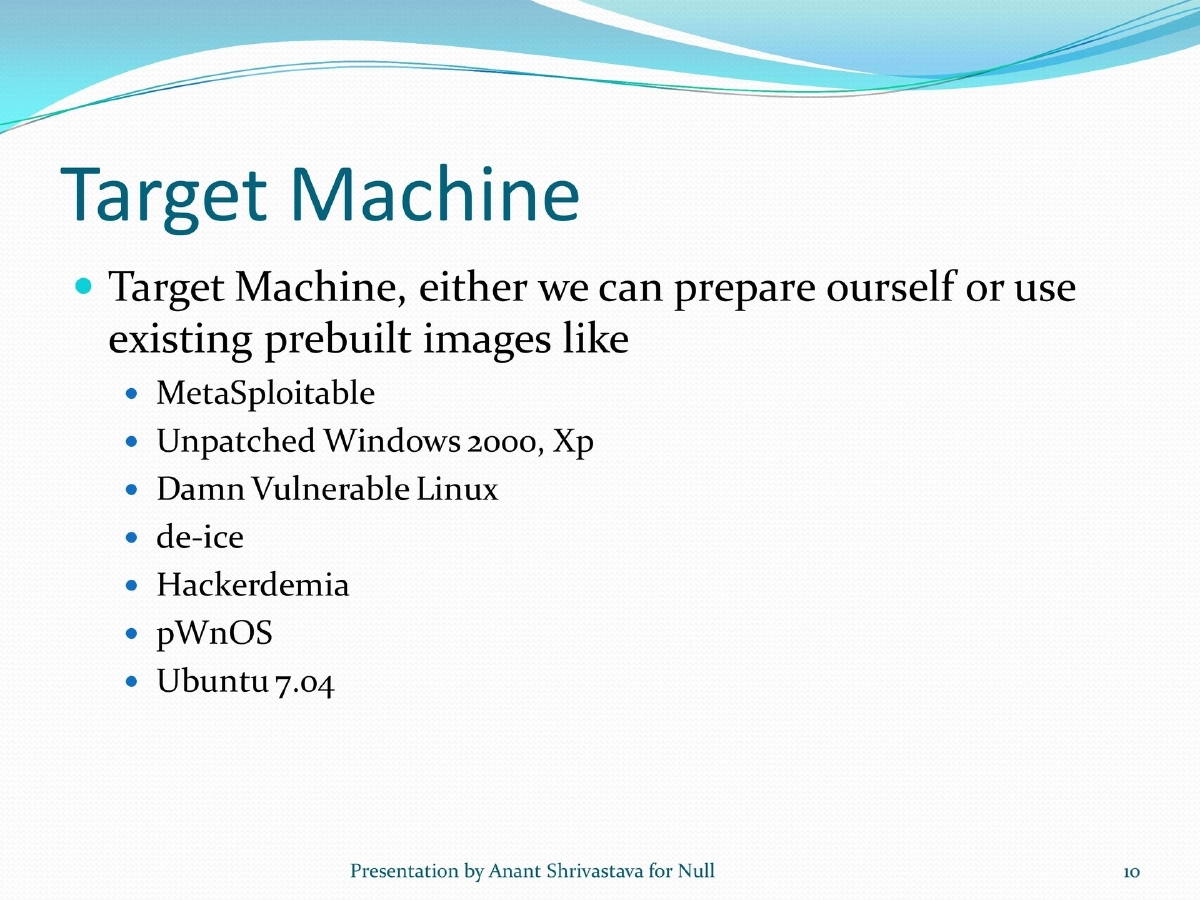 Slide 10 of Pentest Lab Setup