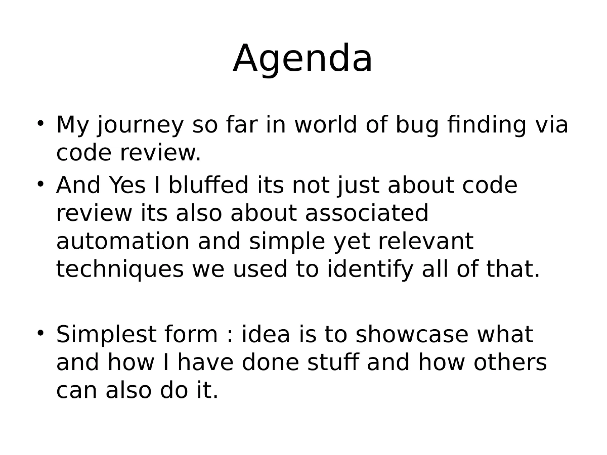 Slide 3 of C0c0n Source Code Review