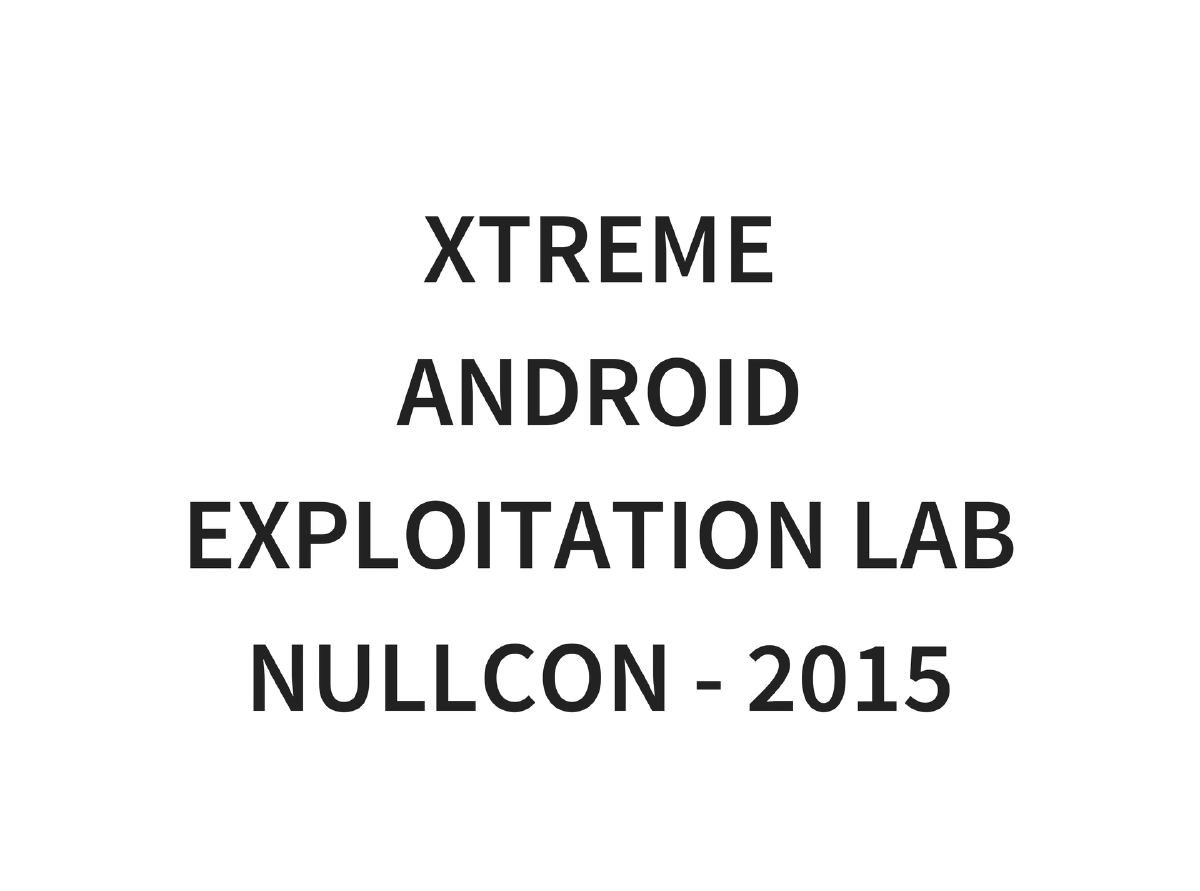 Slide 1 of Nullcon Android