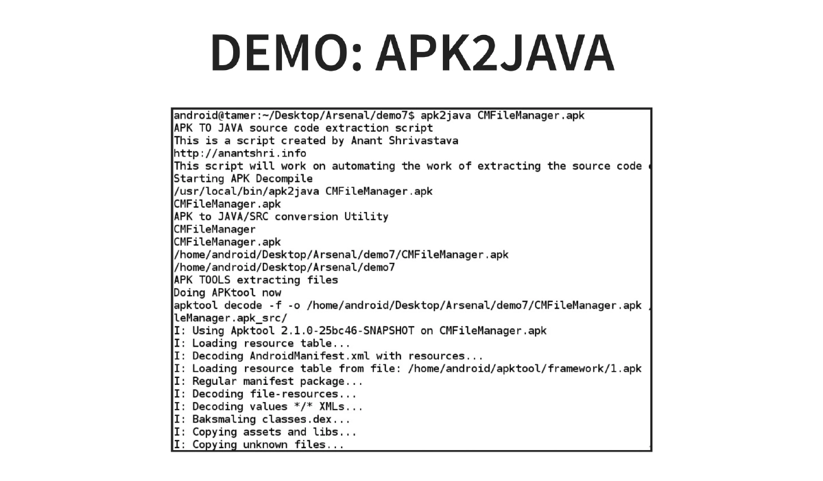 Slide 12 of BlackHat Asia Arsenal Tamer