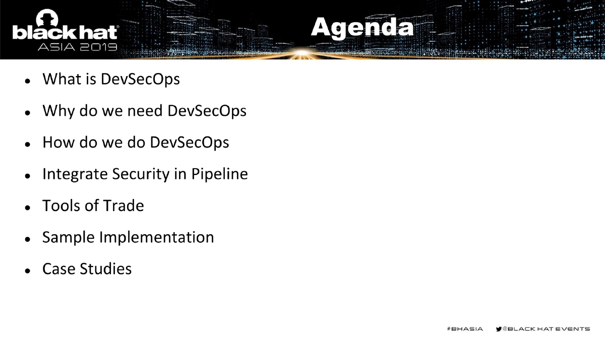 Slide 3 of BlackHat Asia DevSecOps
