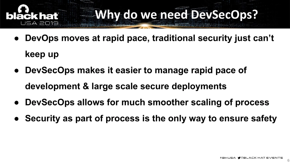 Slide 6 of BlackHat USA DevSecOps
