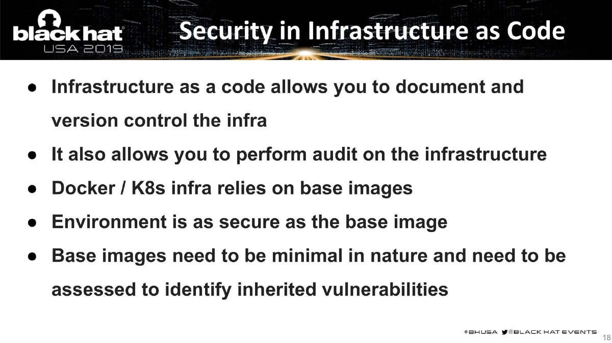 Slide 18 of BlackHat USA DevSecOps
