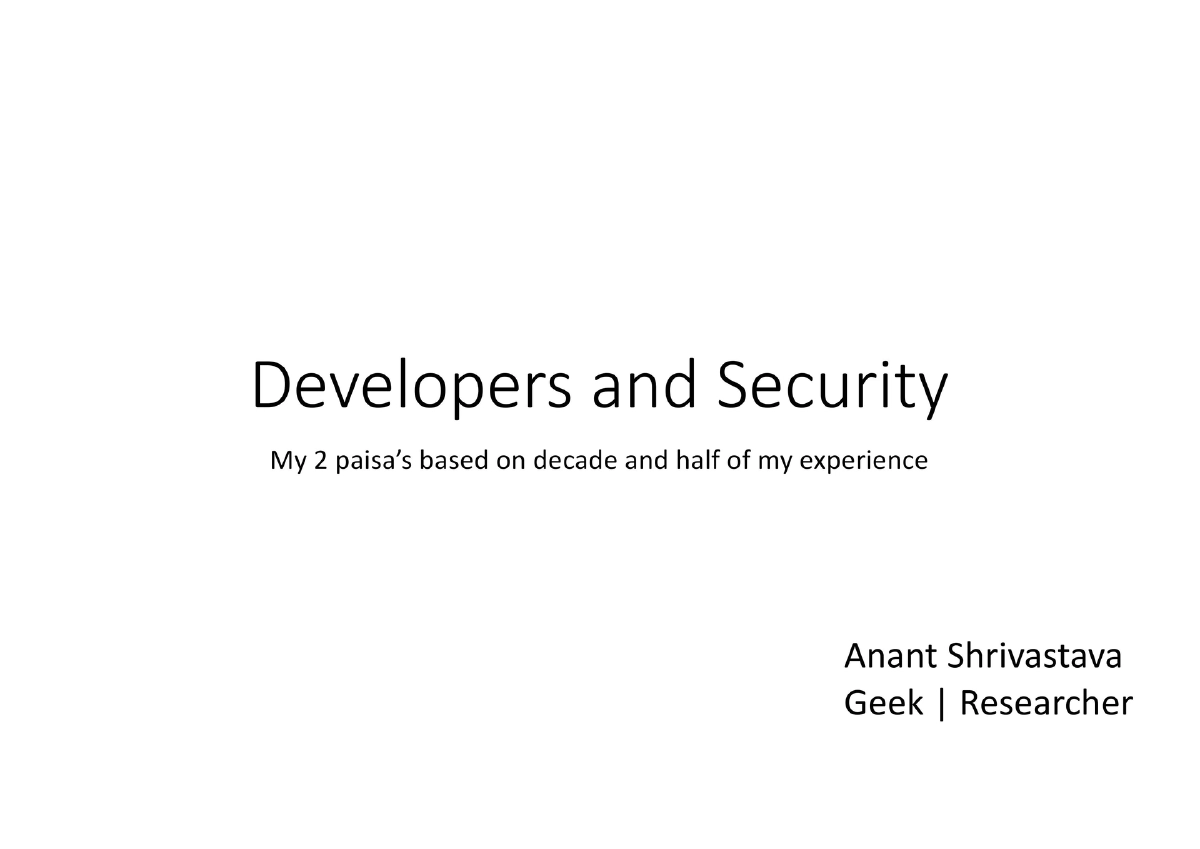 Slide 1 of Dev And Sec Invited