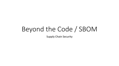 Bsides London Beyond The Code Supply Chain