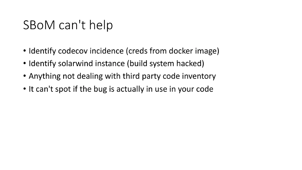 Slide 22 of Bsides London Beyond The Code Supply Chain