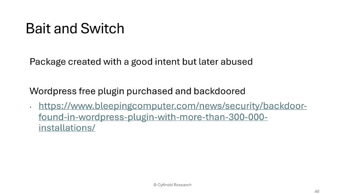 Slide 39 of Supply Chain BlackHat USA
