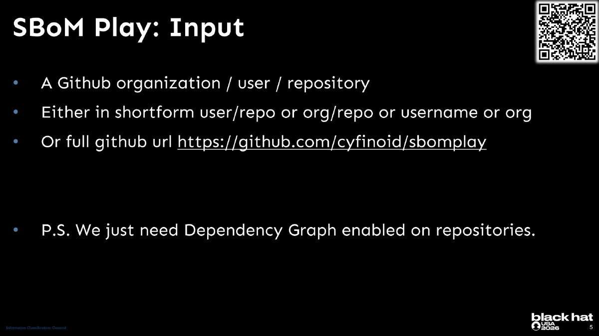 Slide 5 of SBoM Play - BlackHat USA 2026 Arsenal