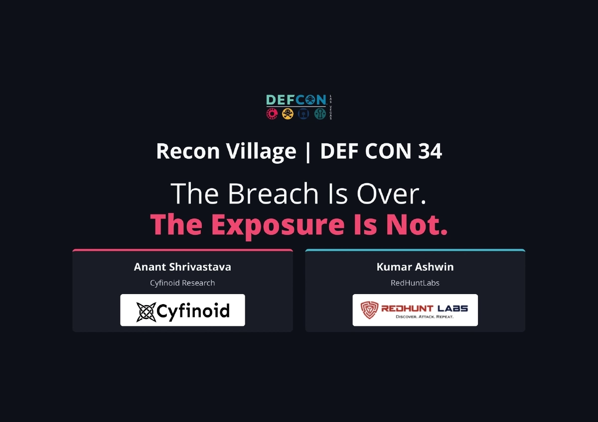 Slide 1 of The Breach Is Over. The Exposure Is Not - Recon Village @ DEF CON 34