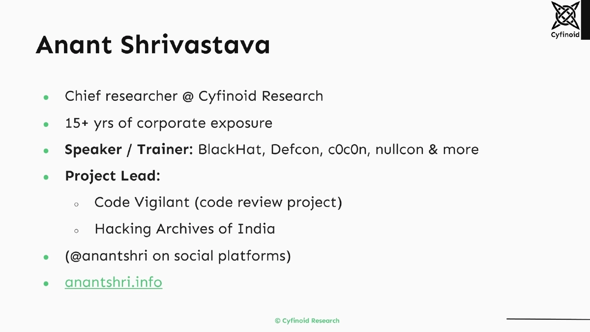 Slide 3 of Shadow AI: Hunting the Unknowns Across Developer Tooling and Deployed Artifacts