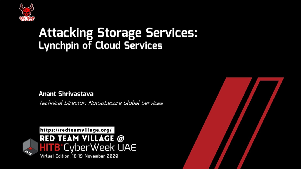 Slide 1 of Attacking Storage Services : The Lynchpin of Cloud Services