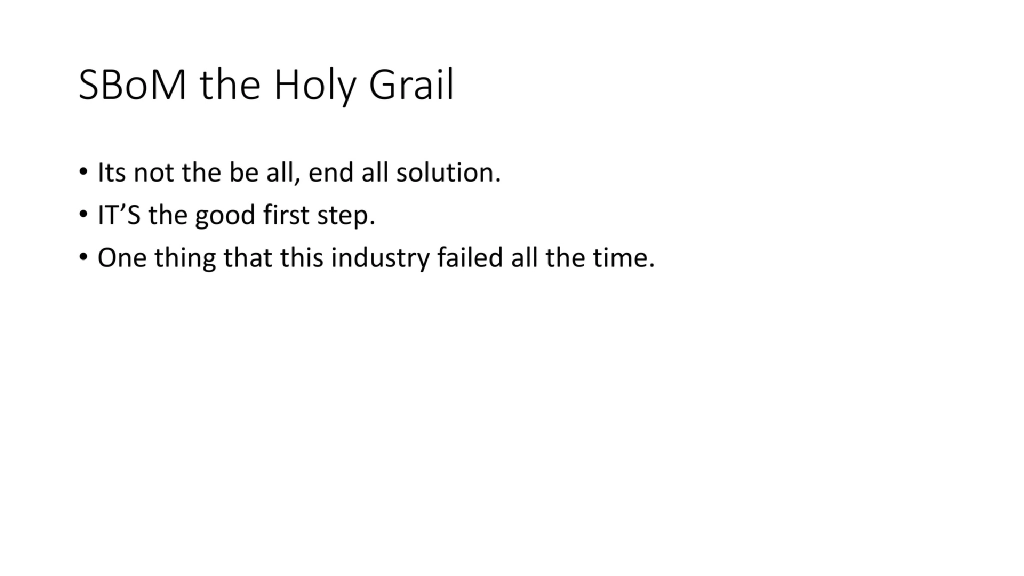 Slide 23 of Beyond the Code / SBOM: Supply Chain Security
