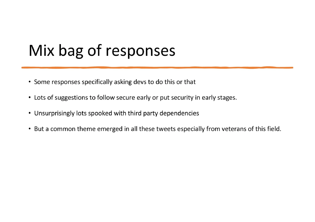 Slide 20 of Developer Security Based on 15 Years Experience