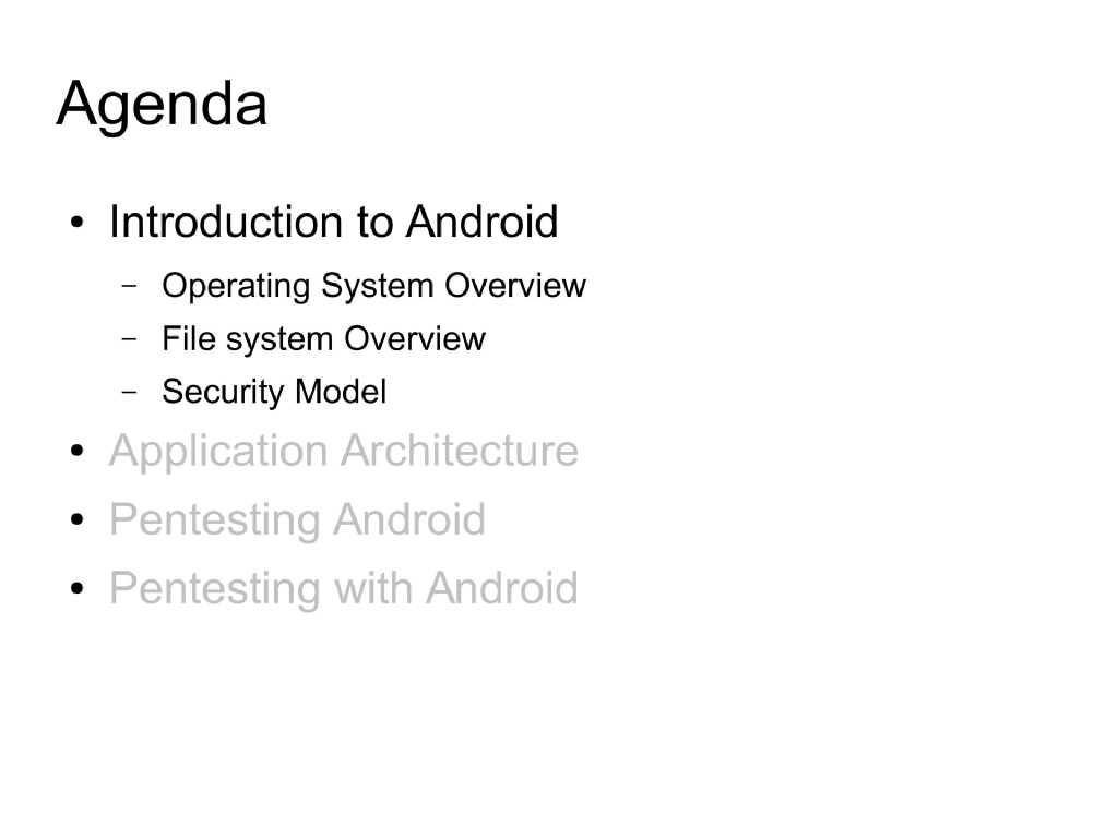 Slide 4 of Android Security Workshop